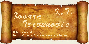 Kosara Trivunović vizit kartica